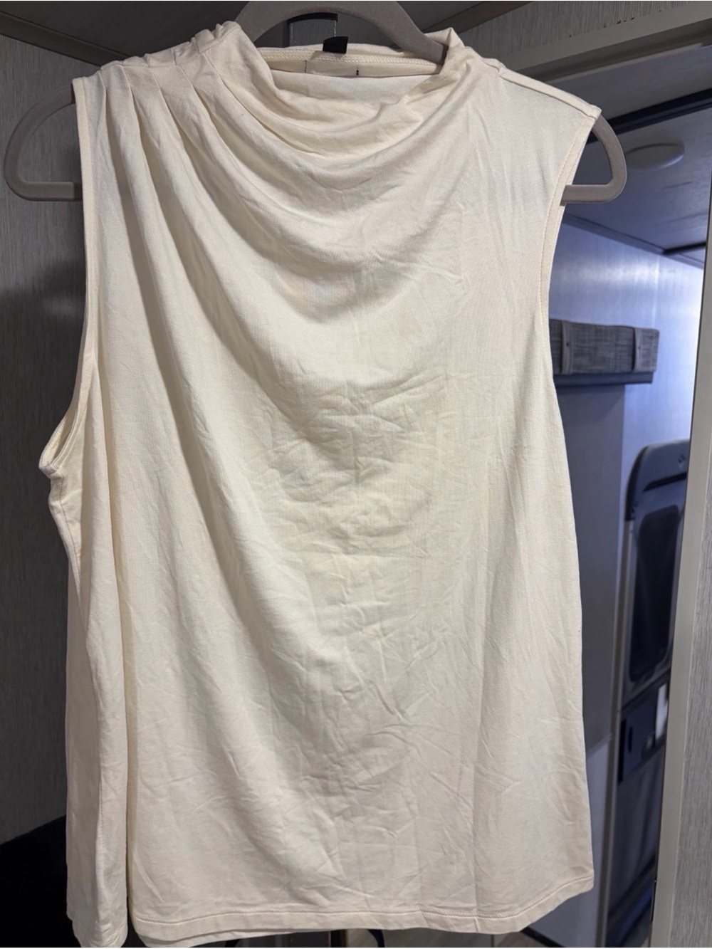 Sleeveless Cowl Neck Top - Cream Ann Taylor